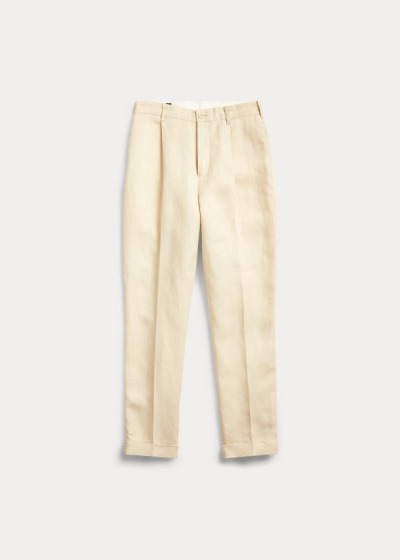 Calças Ralph Lauren Slim Pleated Linen Mulher 24765-STPM